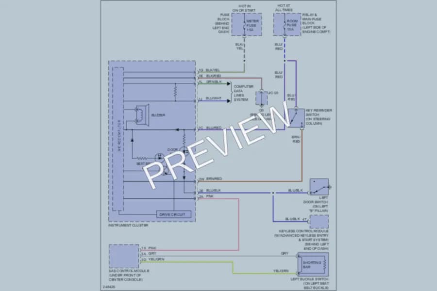 2006 Mazda MX5Miata Warning Systems wiring diagram preview