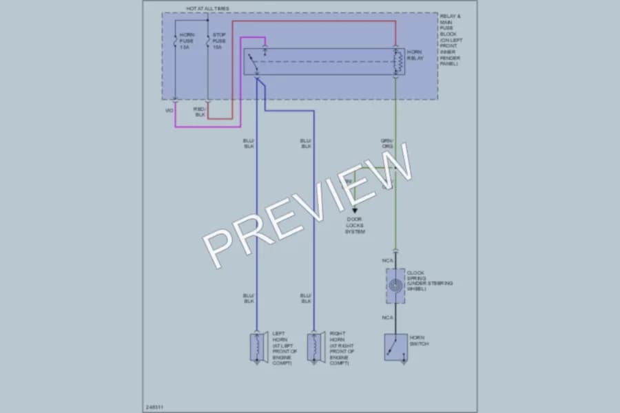 2006 Mazda RX8 Horn wiring diagram preview