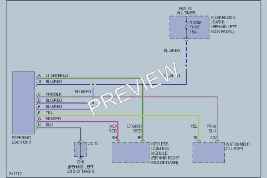 2006 Mazda RX8 Shift Interlock wiring diagram preview