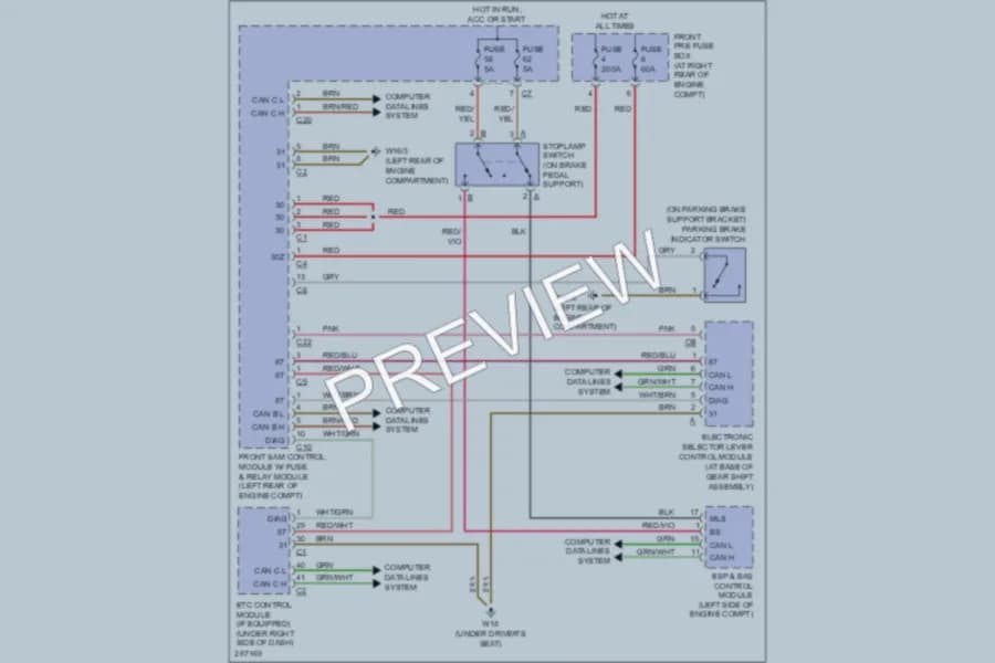 2006 MercedesBenz C350 Shift Interlock wiring diagram preview