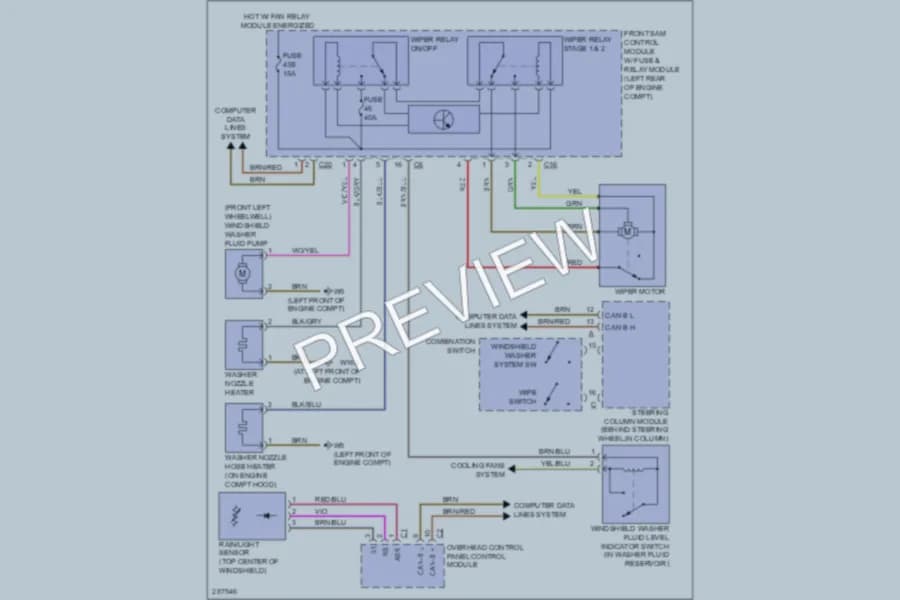 2006 MercedesBenz CLK500 Wiper Washer wiring diagram preview