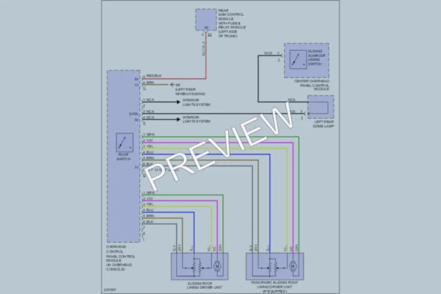 2006 MercedesBenz E320CDI Power Top Sunroof wiring diagram preview