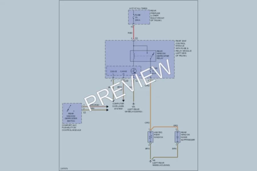 2006 MercedesBenz E500 Defoggers wiring diagram preview