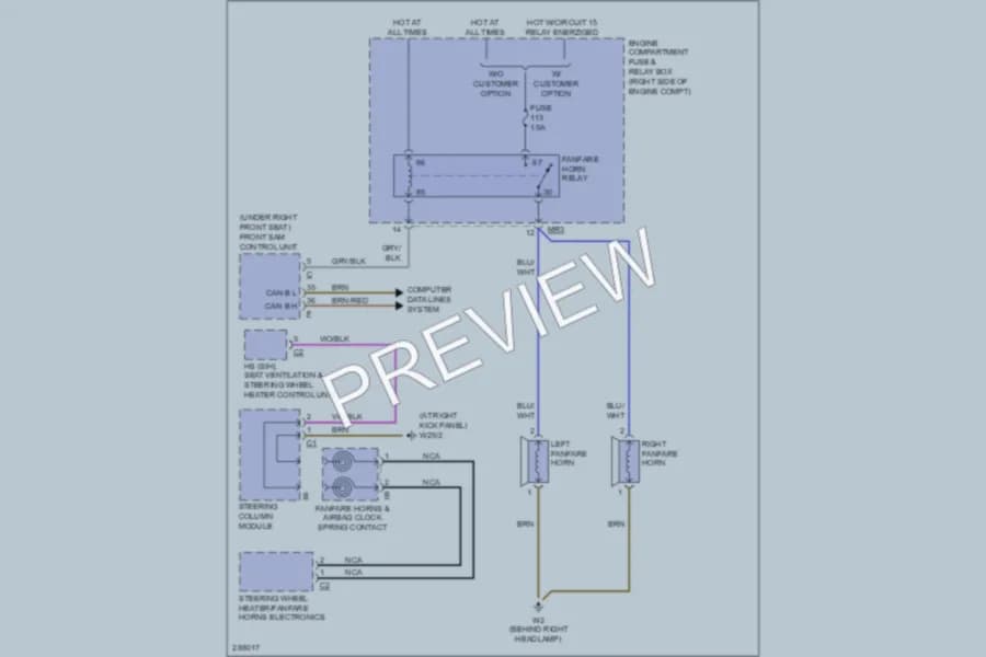 2006 MercedesBenz ML500 Horn wiring diagram preview