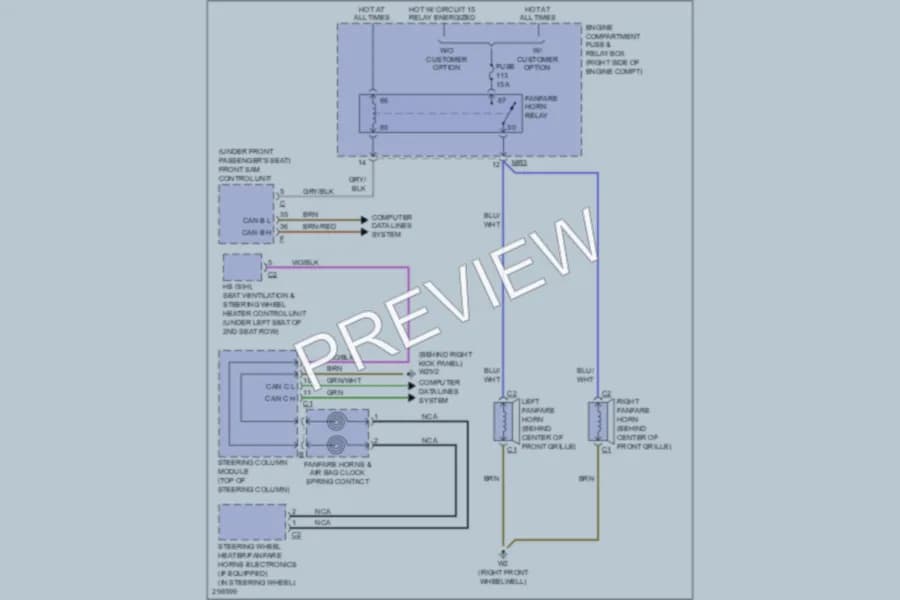 2006 MercedesBenz R500 Horn wiring diagram preview