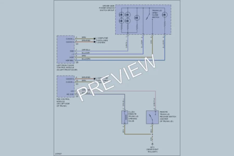 2006 MercedesBenz S350 Trunk Tailgate Fuel Door wiring diagram preview