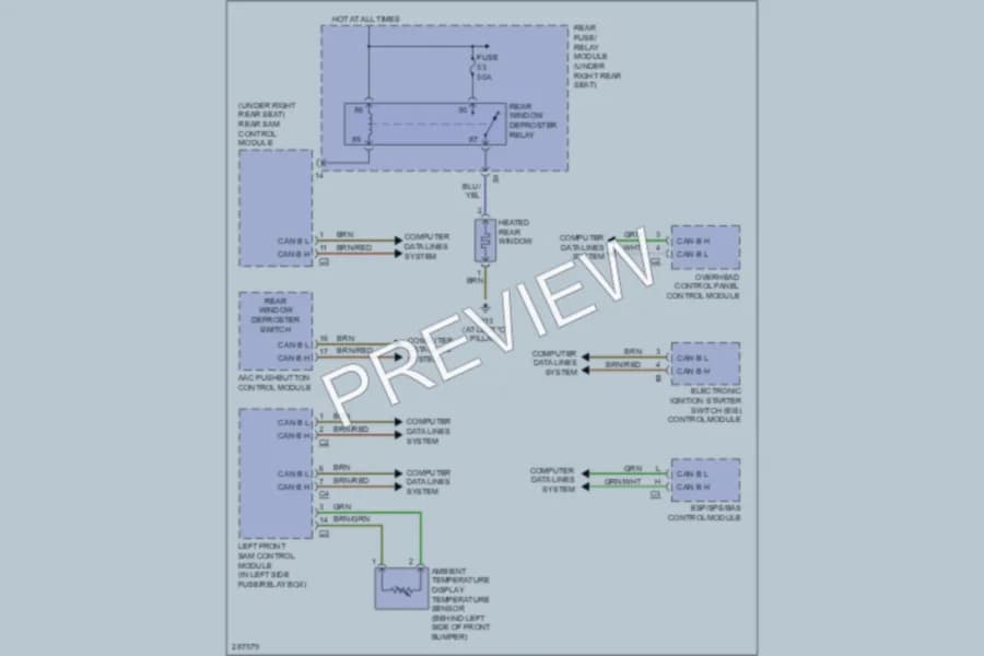 2006 MercedesBenz S430 Defoggers wiring diagram preview