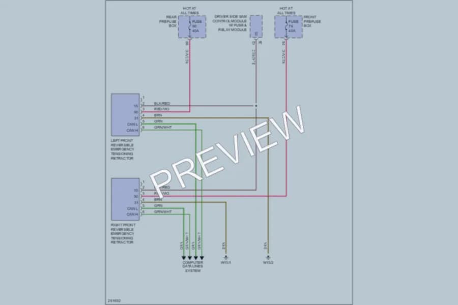 2006 MercedesBenz S500 Supplemental Restraints wiring diagram preview