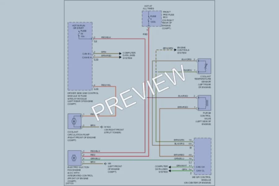 2006 MercedesBenz SLK280 Cooling Fan wiring diagram preview