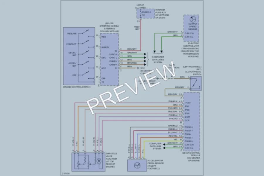 2006 MercedesBenz SLK280 Cruise Control wiring diagram preview