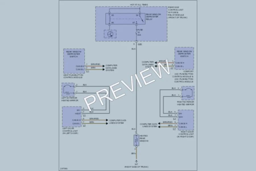 2006 MercedesBenz SLK280 Defoggers wiring diagram preview