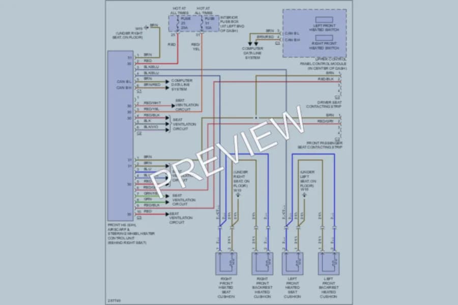2006 MercedesBenz SLK280 Power Seats wiring diagram preview