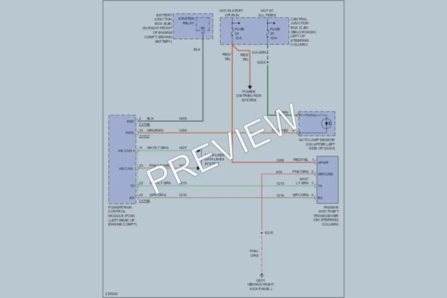 2006 Mercury GrandMarquis Anti Theft wiring diagram preview