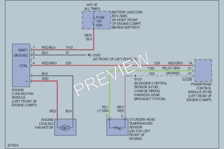 2006 Mercury GrandMarquis Cooling Fan wiring diagram preview