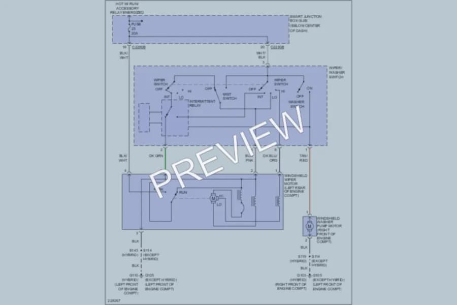 2006 Mercury Mariner Wiper Washer wiring diagram preview