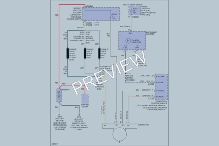 2006 Mercury MarinerHybrid Starting Charging wiring diagram preview