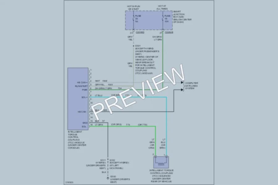 2006 Mercury MarinerHybrid Transmission wiring diagram preview