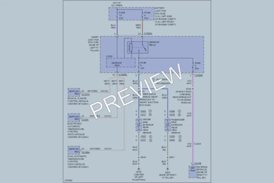 2006 Mercury Milan Defoggers wiring diagram preview