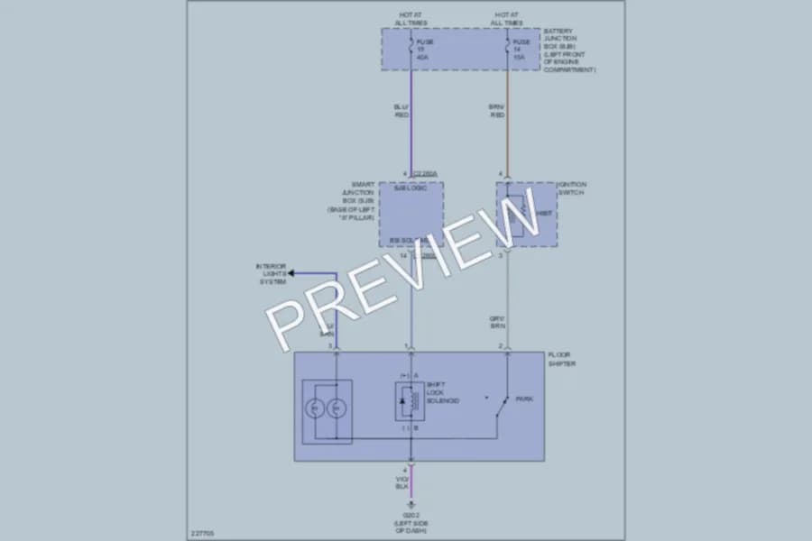 2006 Mercury Milan Shift Interlock wiring diagram preview