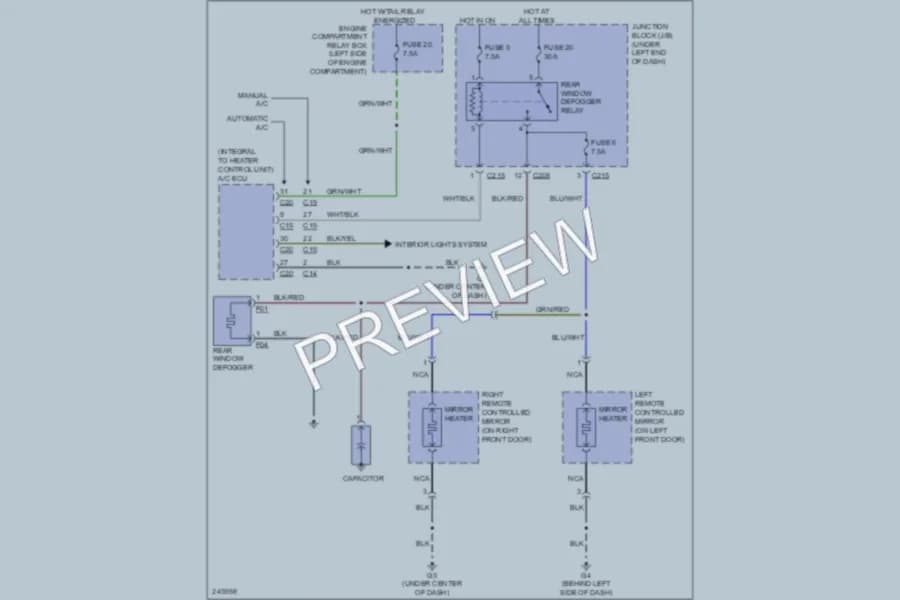 2006 Mitsubishi Eclipse Defoggers wiring diagram preview