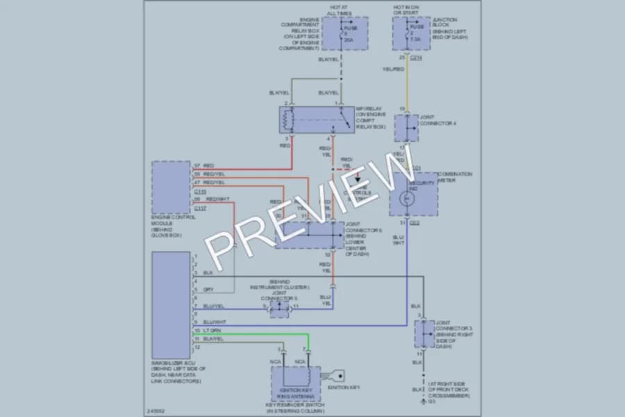 2006 Mitsubishi Lancer Anti Theft wiring diagram preview