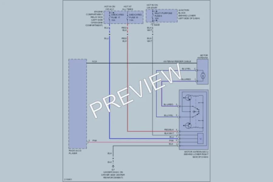 2006 Mitsubishi Montero Power Antenna wiring diagram preview