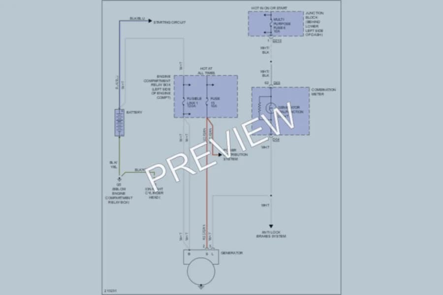 2006 Mitsubishi Montero Starting Charging wiring diagram preview