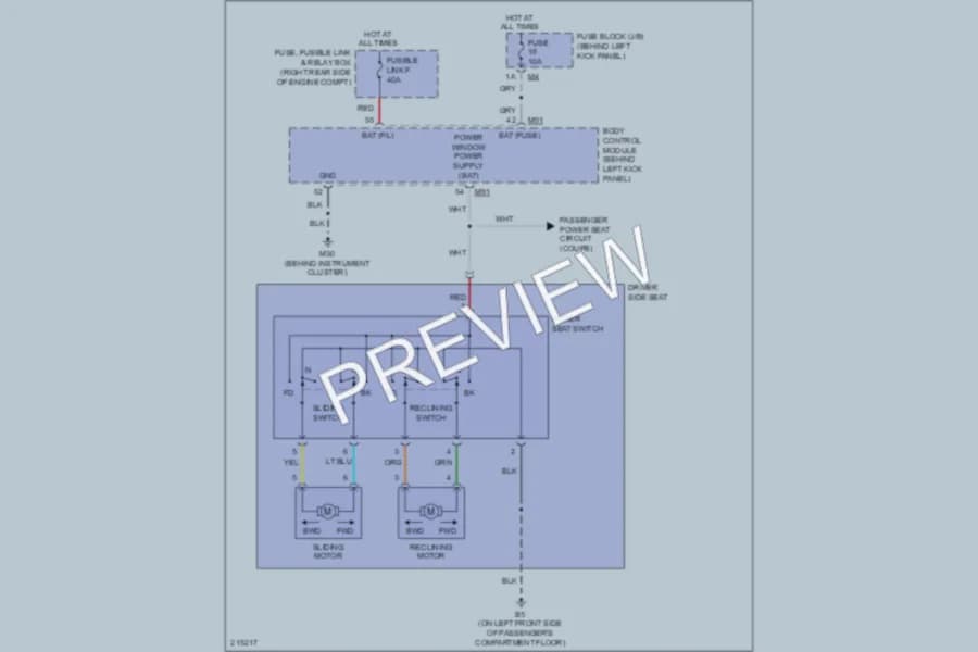 2006 Nissan 350Z Power Seats wiring diagram preview