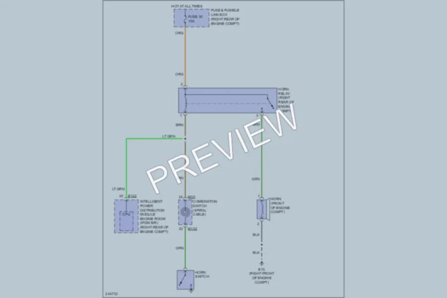 2006 Nissan Frontier Horn wiring diagram preview
