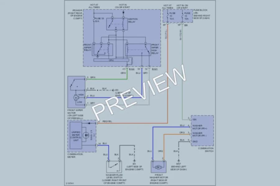 2006 Nissan Pathfinder Wiper Washer wiring diagram preview