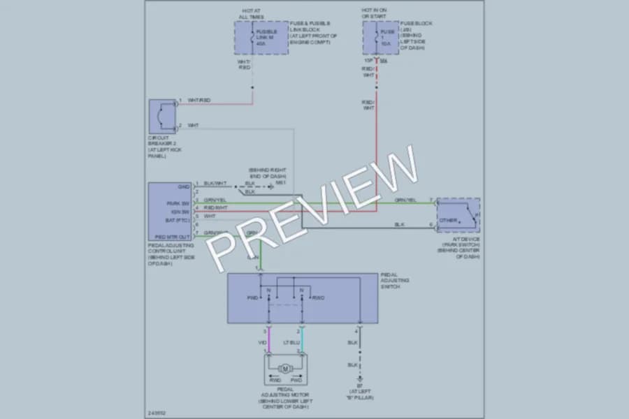 2006 Nissan Quest Power Seats wiring diagram preview