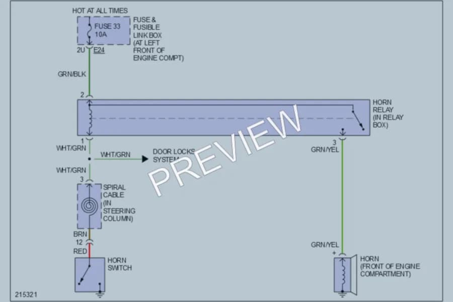 2006 Nissan Sentra Horn wiring diagram preview