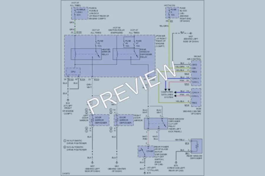 2006 Nissan Titan Defoggers wiring diagram preview