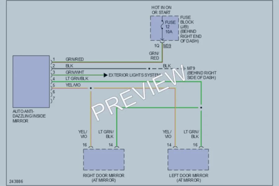 2006 Nissan Titan Power Mirrors wiring diagram preview
