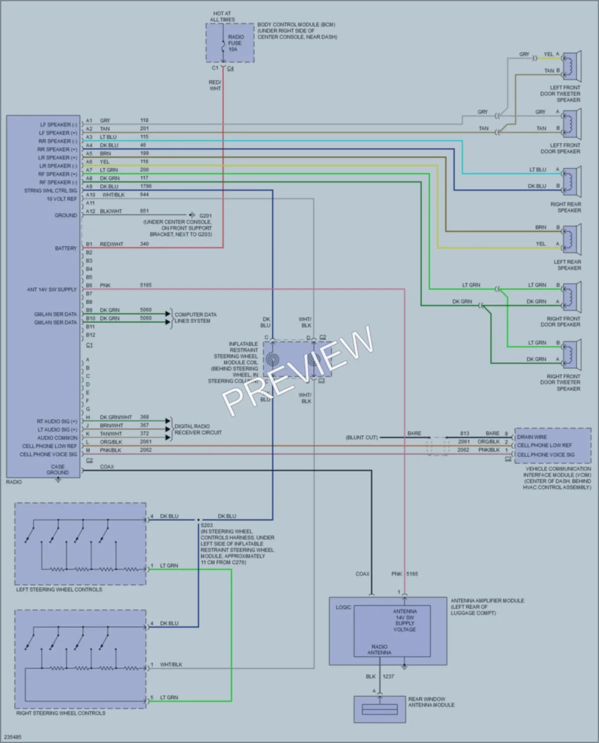 2006 Pontiac G6 Radio wiring diagram preview
