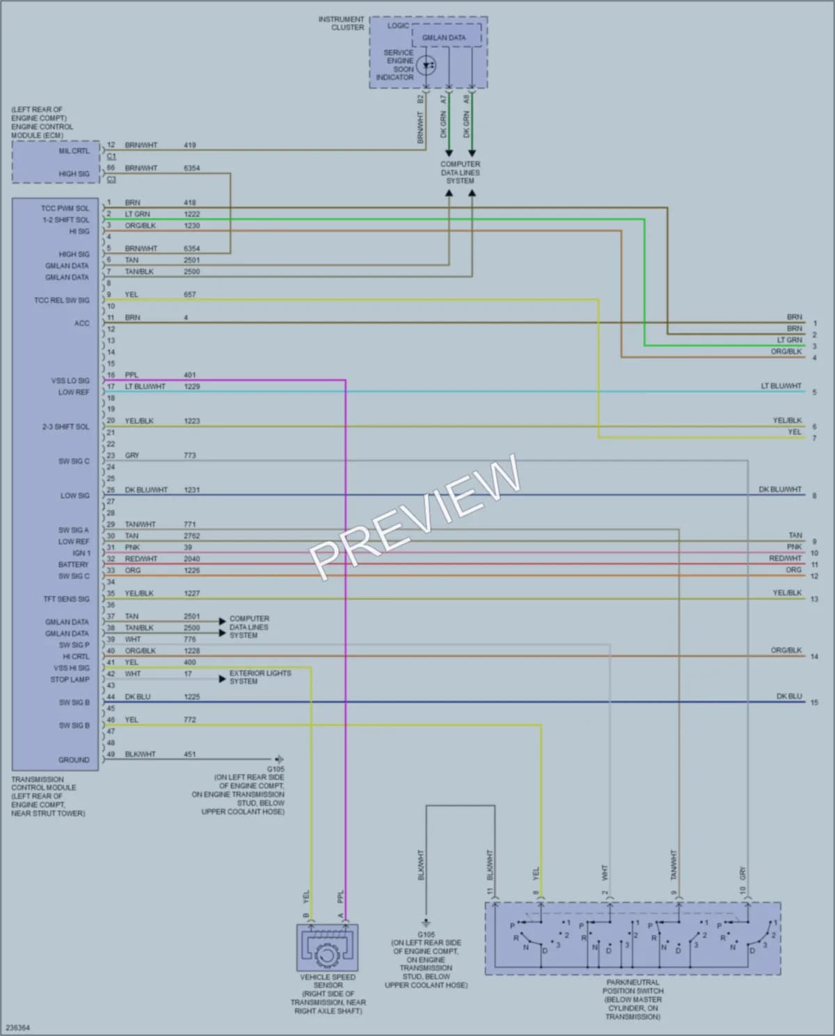 2006 Pontiac G6 Transmission wiring diagram preview