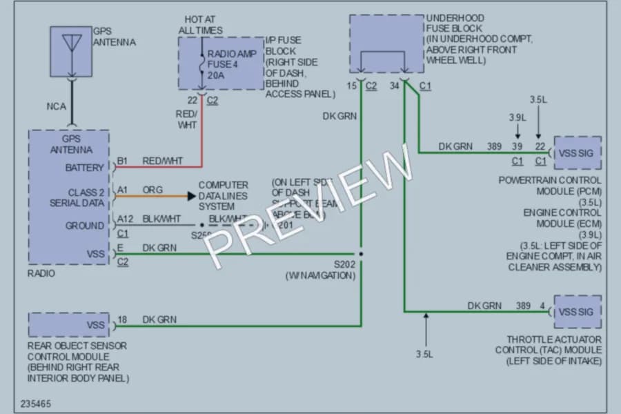 2006 Pontiac MontanaSV6 Navigation wiring diagram preview