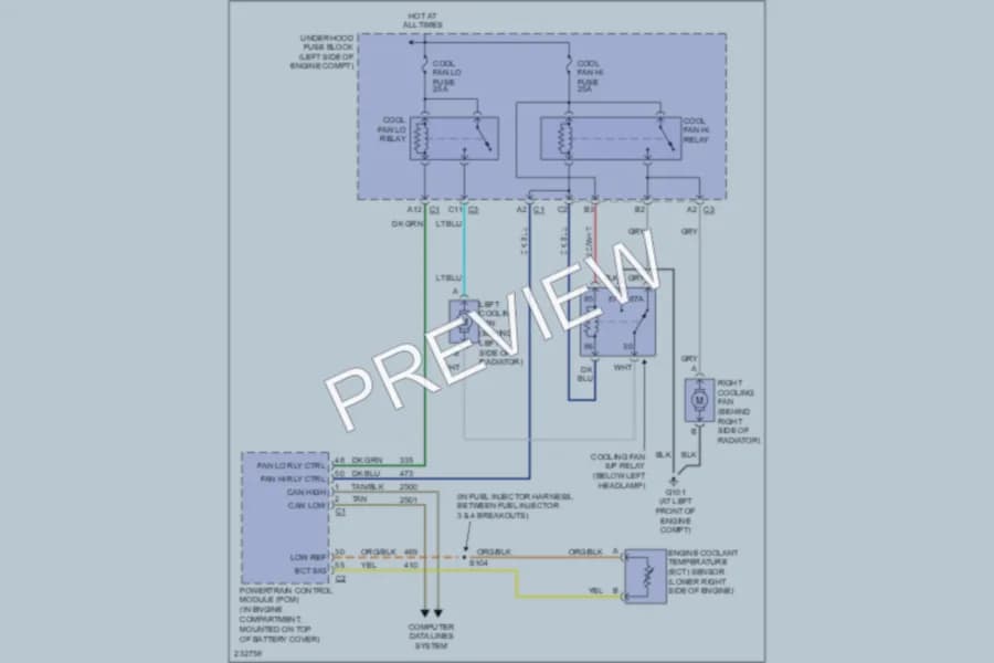 2006 Pontiac Torrent Cooling Fan wiring diagram preview