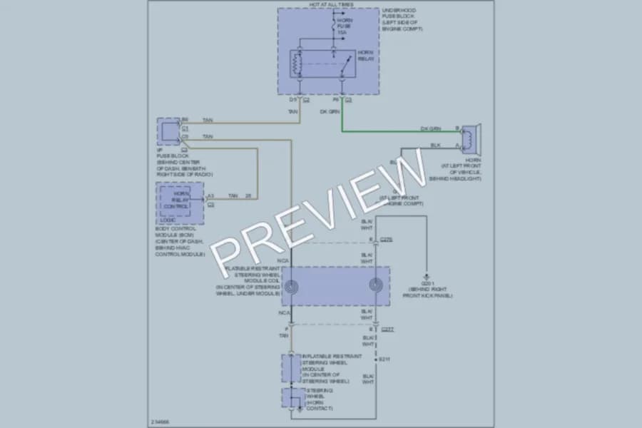2006 Pontiac Torrent Horn wiring diagram preview