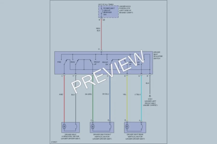 2006 Pontiac Torrent Power Seats wiring diagram preview