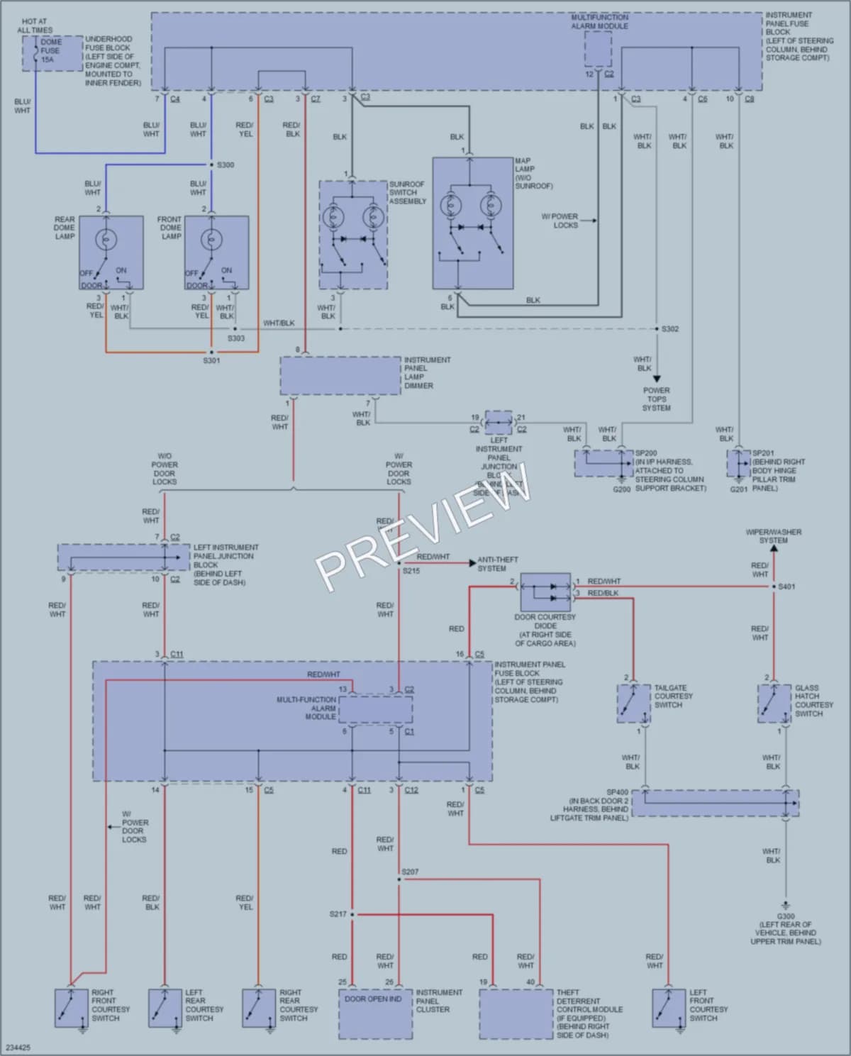 2006 Pontiac Vibe Interior Lights wiring diagram preview