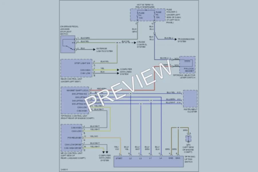 2006 Porsche Boxster Shift Interlock wiring diagram preview