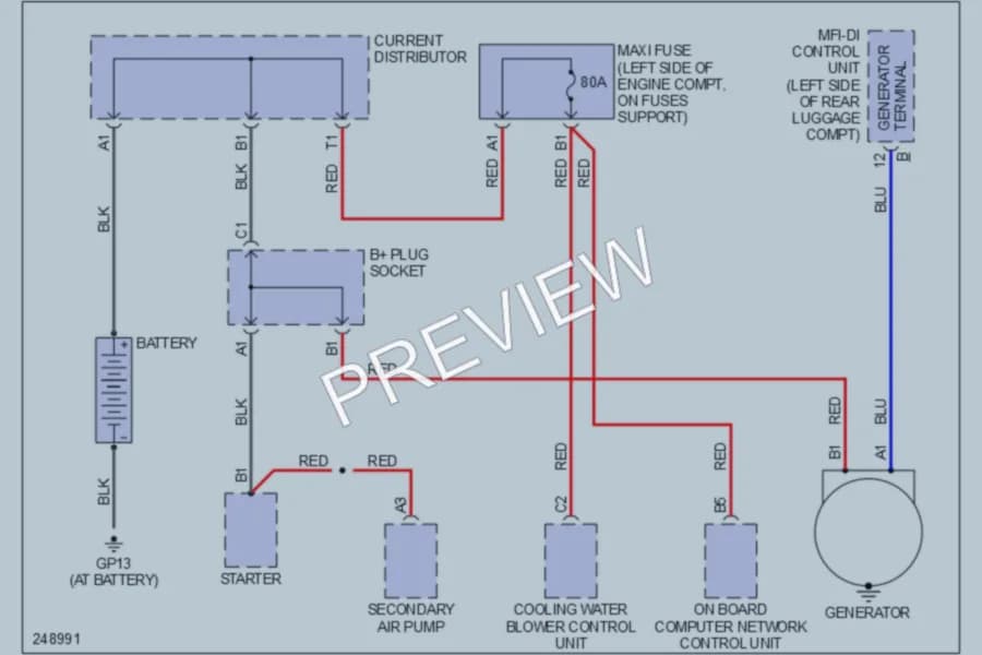 2006 Porsche Boxster Starting Charging wiring diagram preview