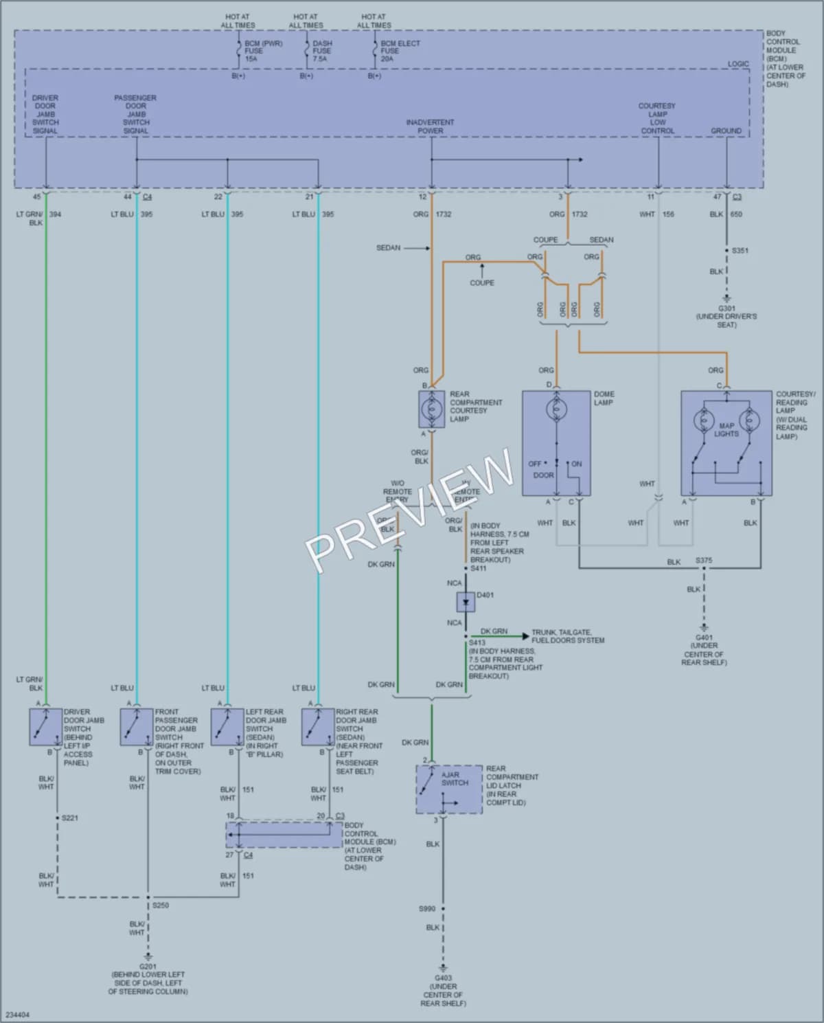 2006 Saturn ION3 Interior Lights wiring diagram preview