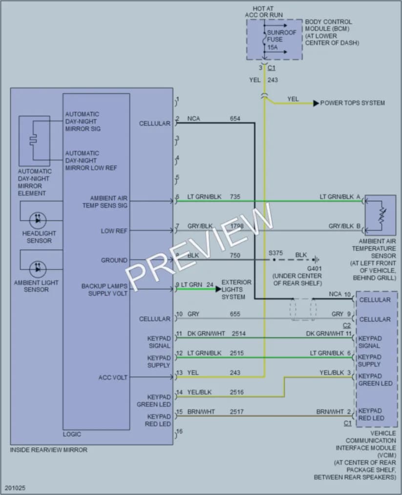 2006 Saturn IONRedLine Power Mirrors wiring diagram preview