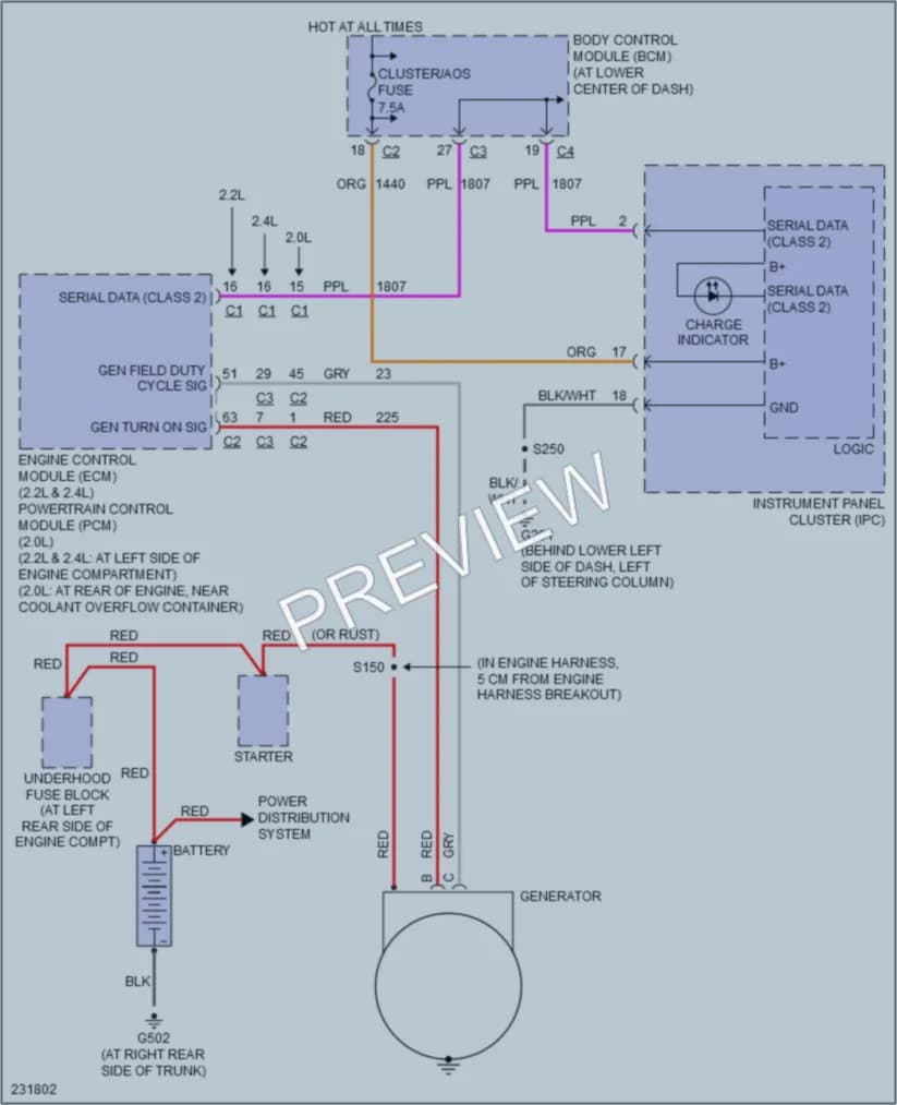 2006 Saturn IONRedLine Starting Charging wiring diagram preview