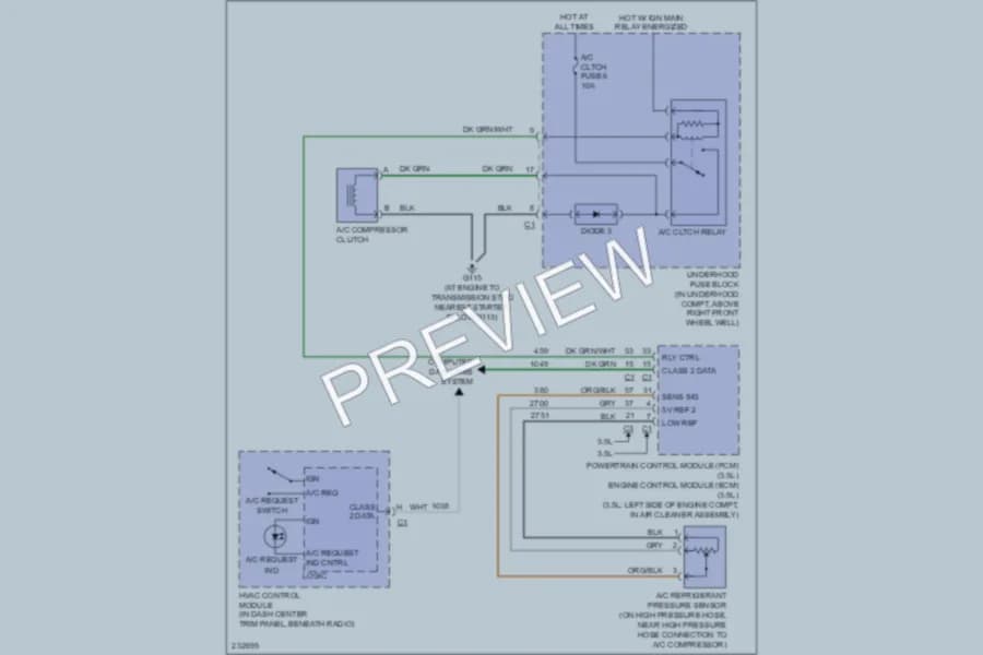 2006 Saturn Relay Air Conditioning wiring diagram preview