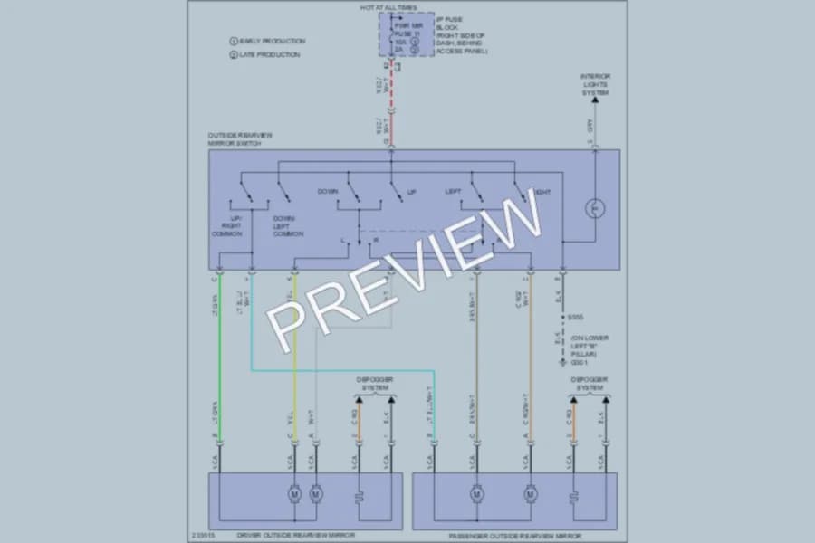 2006 Saturn Relay Power Mirrors wiring diagram preview