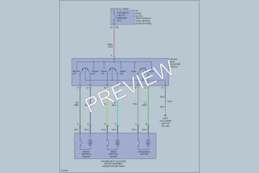2006 Saturn Relay Power Seats wiring diagram preview