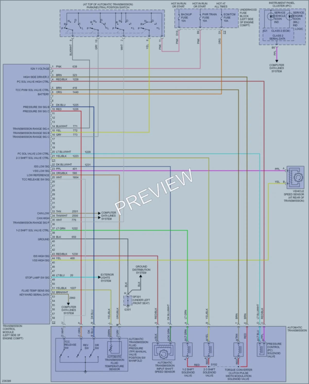 2006 Saturn VUE Transmission wiring diagram preview